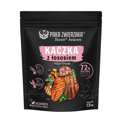 Smaczna propozycja dla psa jako sucha karma; sucha karma dla psa o smaku kaczki z łososiem; Fika Town - Sklep Internetowy