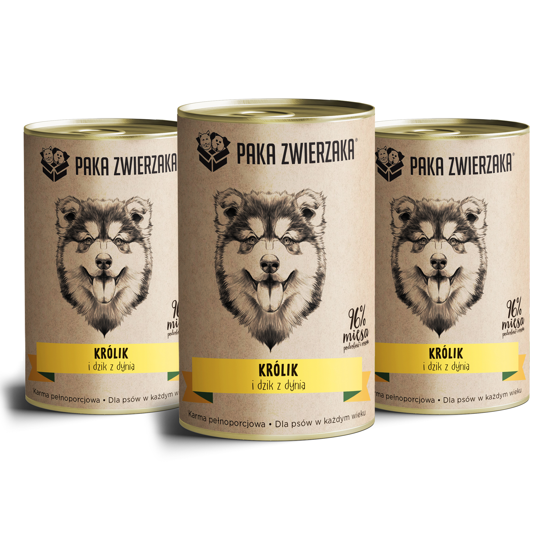 Karma Mokra dla Psa Paka Zwierzaka Królik i Dzik z Dynią 400g - Image 3