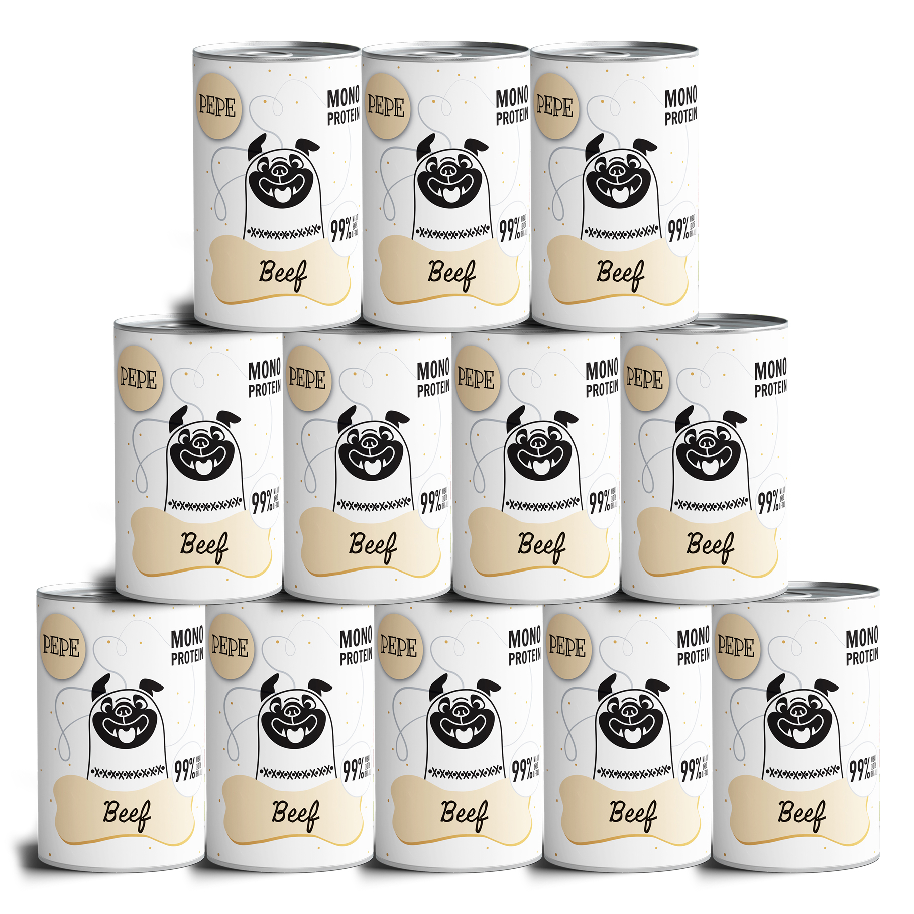 Karma Mokra dla Psa Pepe Wołowina Monoproteinowa 400g x6 - Image 2
