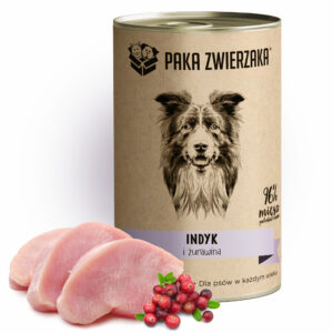 Karma Mokra dla Psa Paka Zwierzaka Indyk i żurawina 400g
