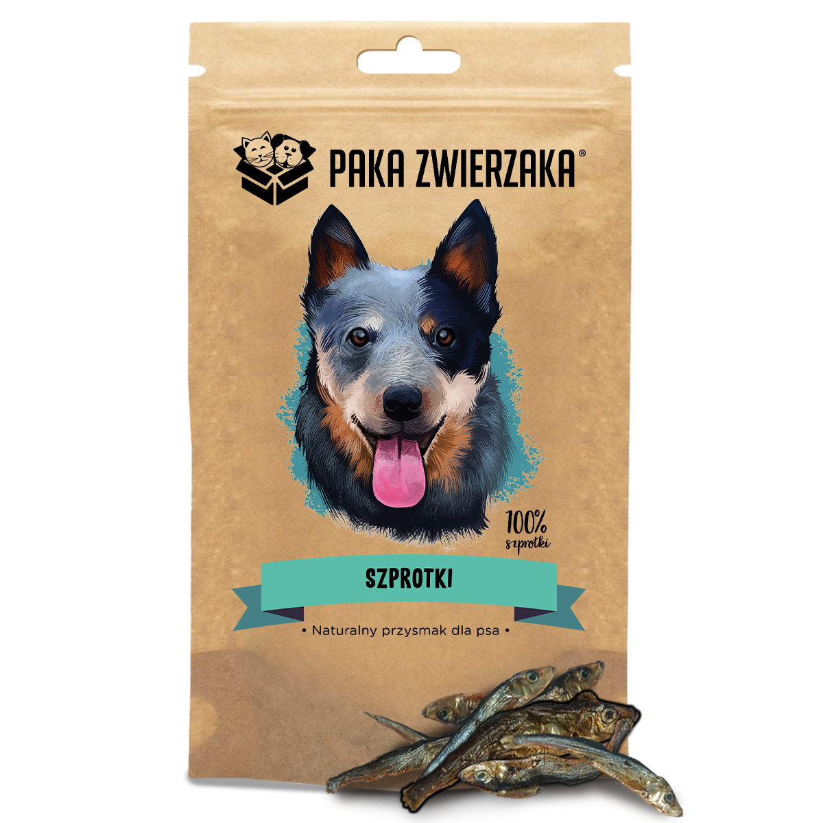 Przysmak dla Psa Paka Zwierzaka Szprotki 100% 60g