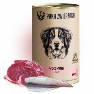 Karma Mokra dla Psa Paka Zwierzaka Wołowina i Śledź 400g