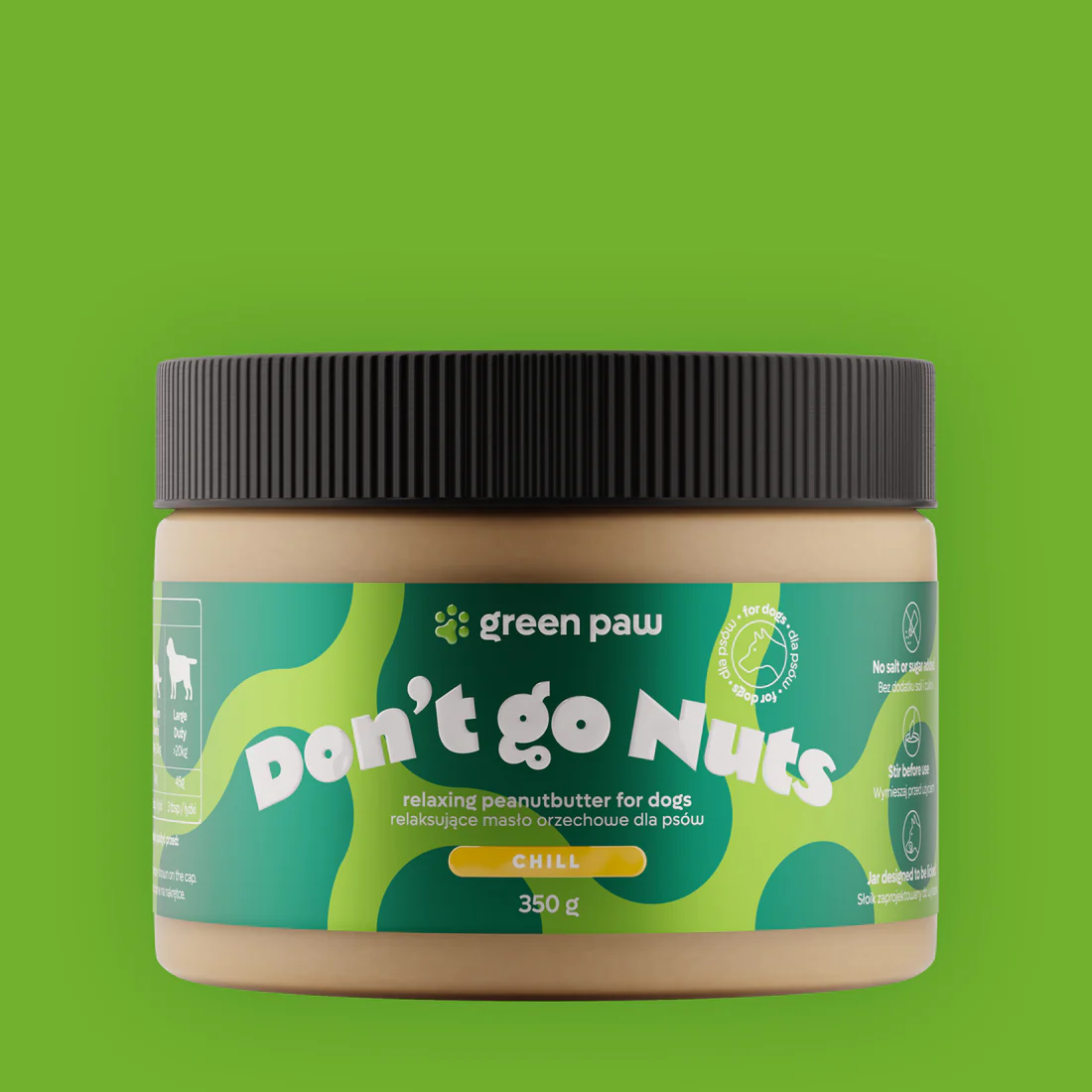 Naturalne masło orzechowe z CBD dla psa Green Paw Don't go Nuts 350ml