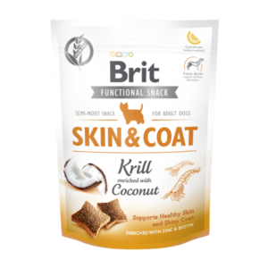 Przysmaki dla Psa Brit Care Funcional Snack Skin&Coat Wspomagające Skórę i Sierść Kryl 150g