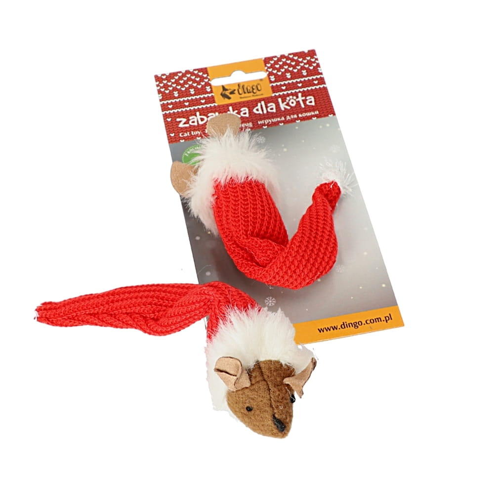 Świąteczna Zabawka dla Kota Dingo Myszka Santa