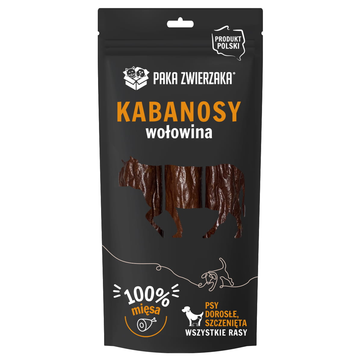 Kabanosy dla Psa Paka Zwierzaka z Wołowiny 3 szt 80g