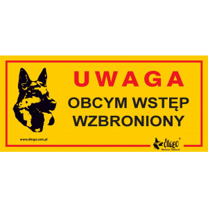 Tabliczka UWAGA PIES Dingo