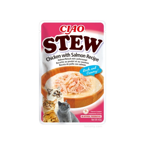 Karma uzupełniająca dla kota INABA CAT STEW kurczak z łososiem 40g