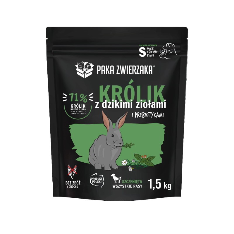 Karma Sucha dla Psa szczeniaka Sevent Heaven Królik z dzikimi ziołami 1,5kg