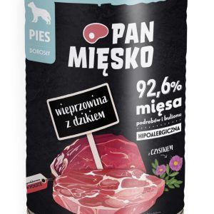 Karma mokra dla psa Pan Mięsko Wieprzowina z dzikiem 400g