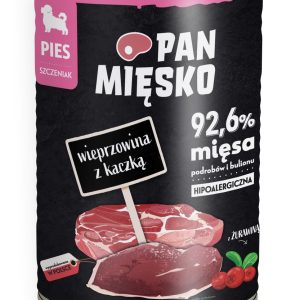 Karma mokra dla psa Pan Mięsko Wieprzowina z kaczką dla szczeniąt 400g