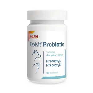 Probiotyk z prebiotykiem w tabletkach łatwych do podania dla psów i kotów