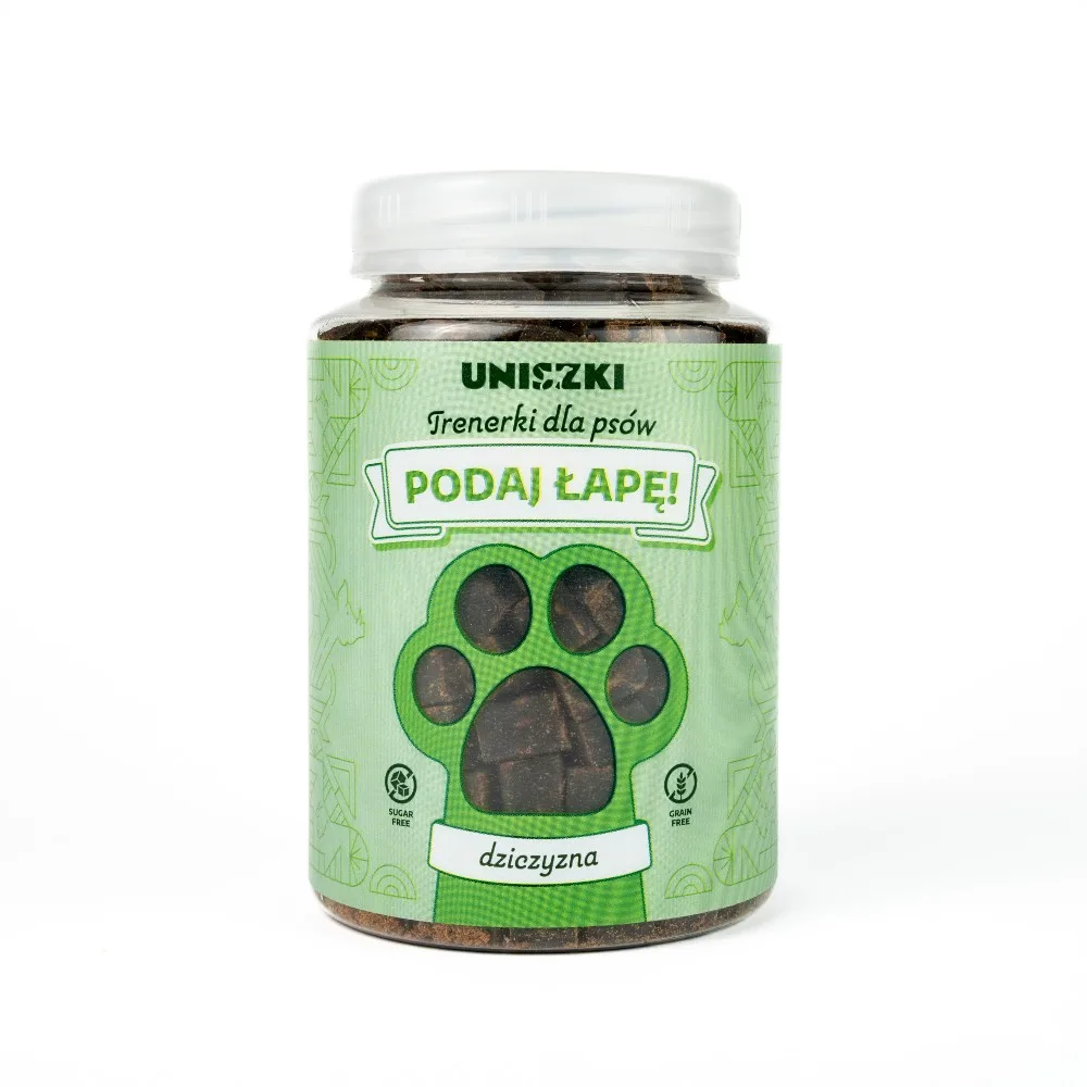 UNISZKI Podaj Łapę - mięsne trenerki dla psów - DZICZYZNA (150g)