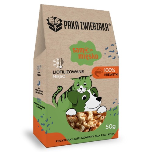 Przysmak liofilizowany Paka Zwierzaka Samo Mięsko KREWETKI 50g
