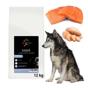 zeezu w opakowaniu łosoś dla szczeniąt 12kg z mięsem